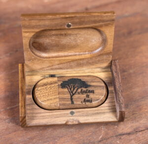 Custom engraved wooden flash drives